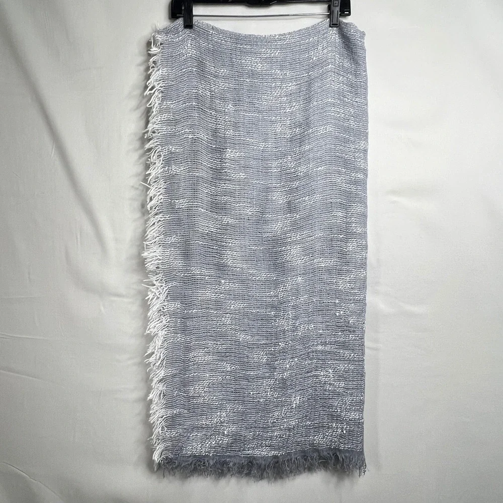 Cotton On Gray Woven Fringe Scarf Unisex Soft Minimalism Wrap Shawl Boho 61x67